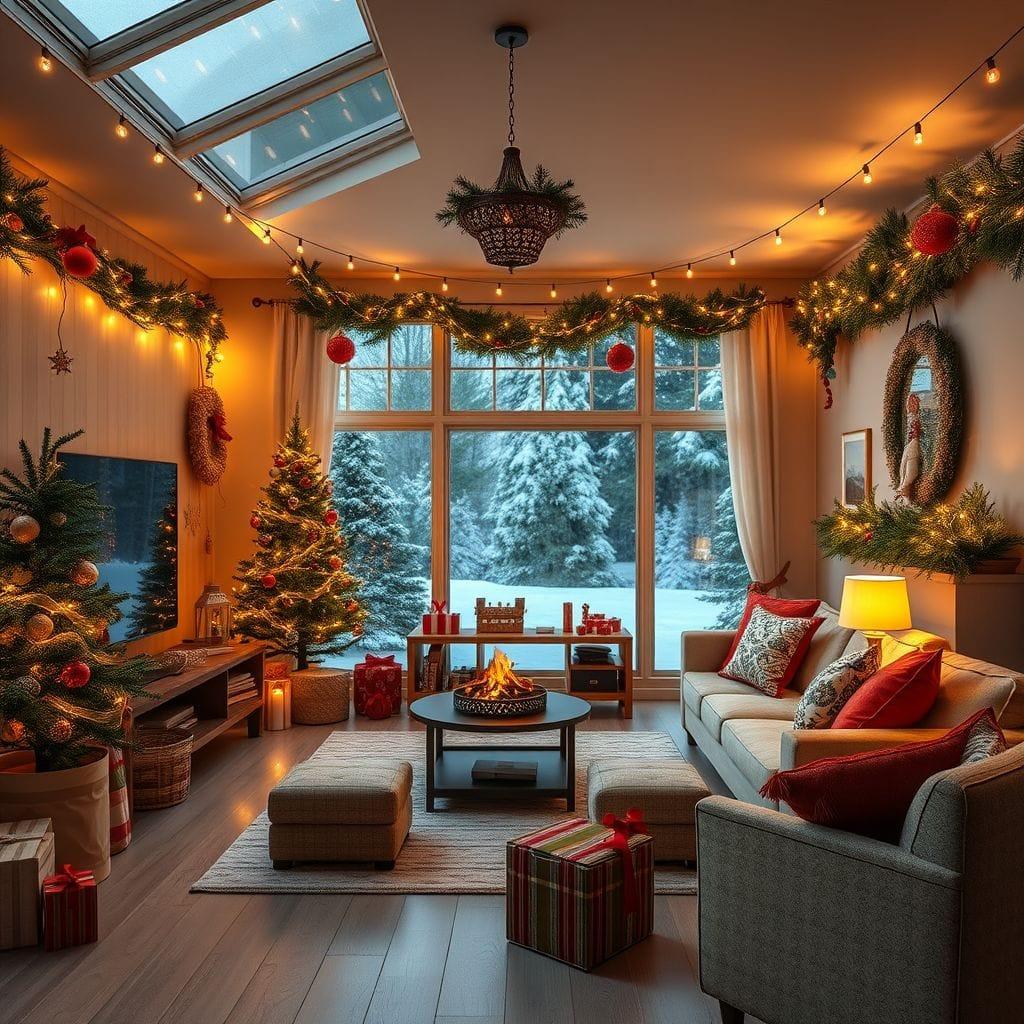 Christmas entertainment room - AI Generated