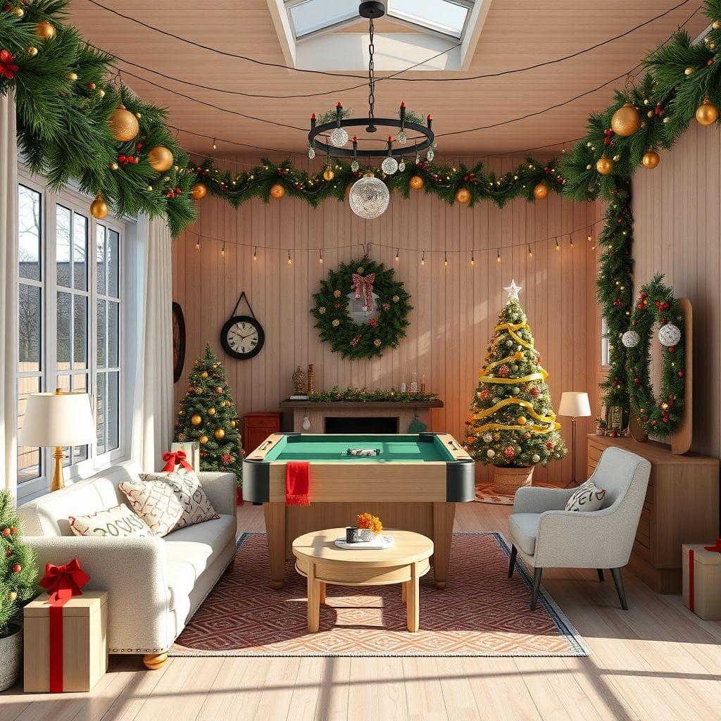 Christmas game room - AI Generated