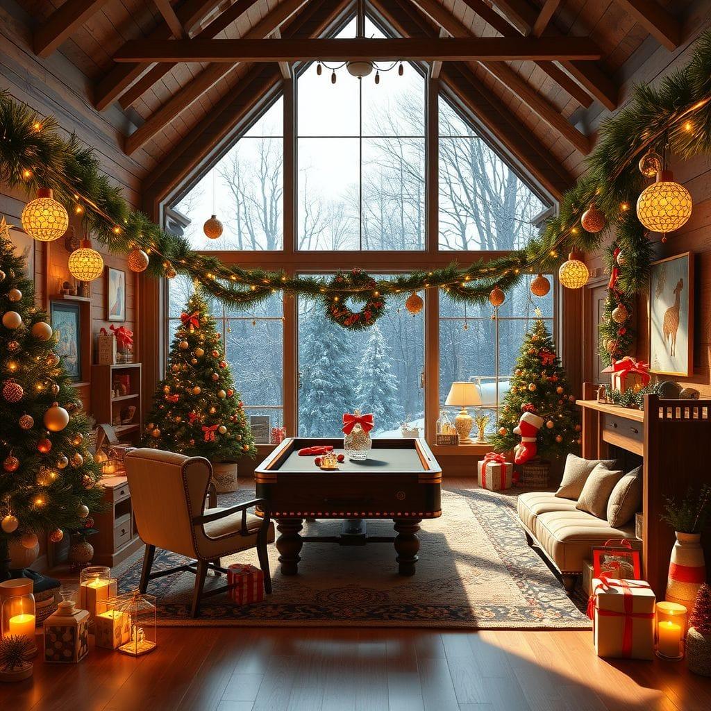 Christmas game room - AI Generated