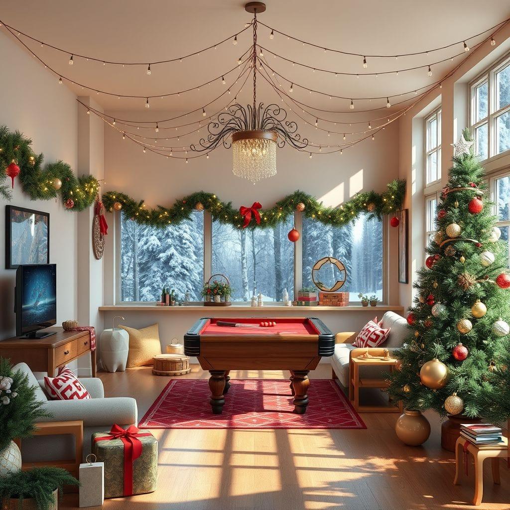 Christmas game room - AI Generated