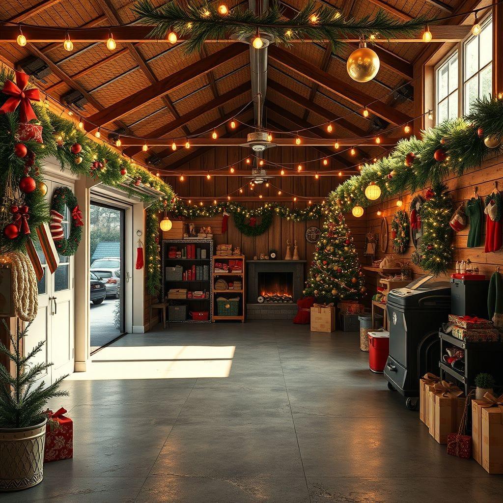 Christmas garage - AI Generated