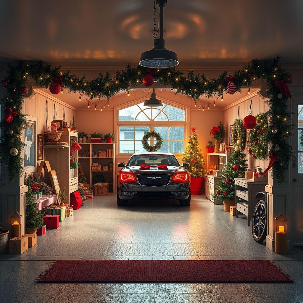 Christmas garage - AI Generated