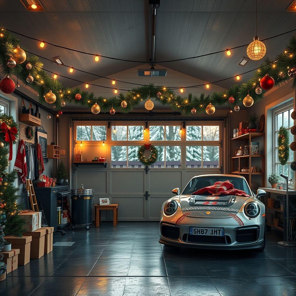Christmas garage - AI Generated