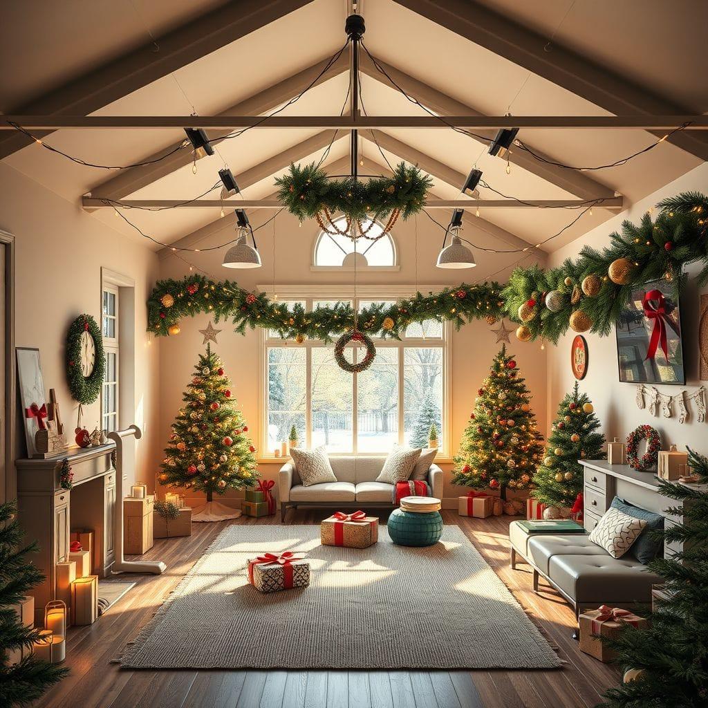 Christmas home gym - AI Generated