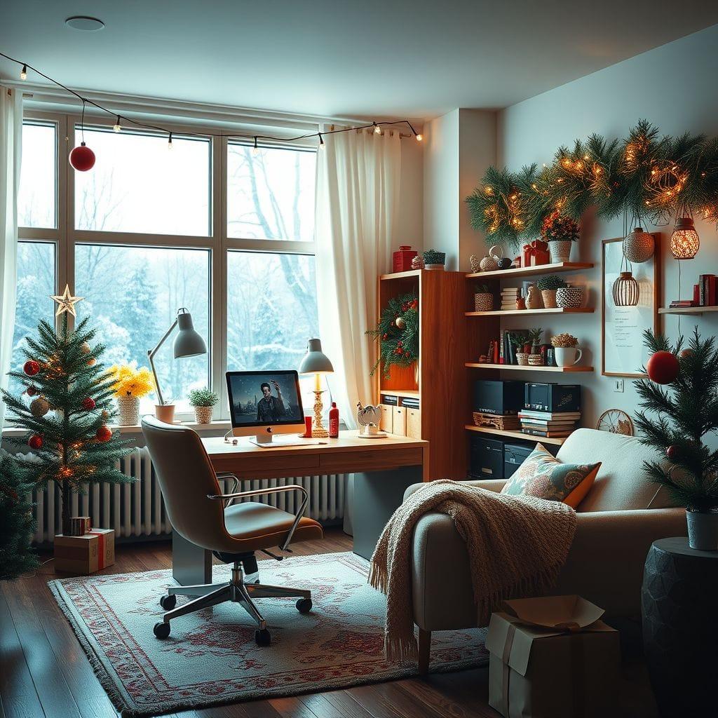 Christmas home office - AI Generated