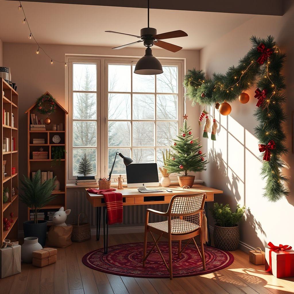 Christmas home office - AI Generated