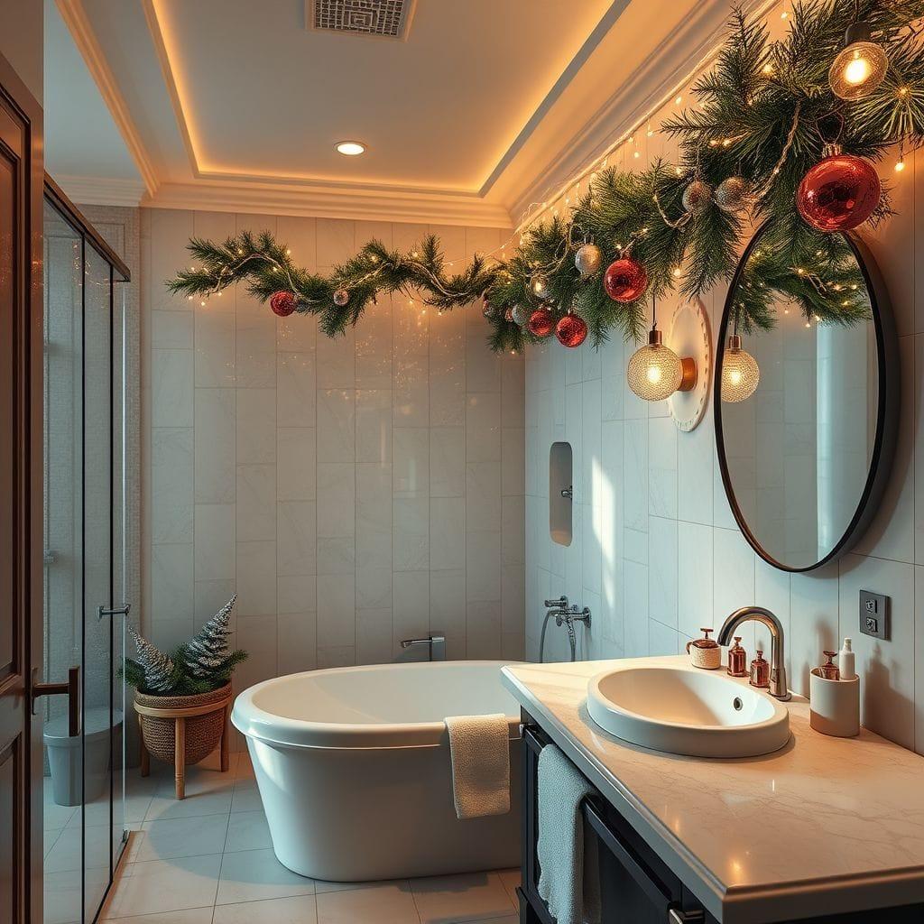 Christmas hotel bathroom - AI Generated