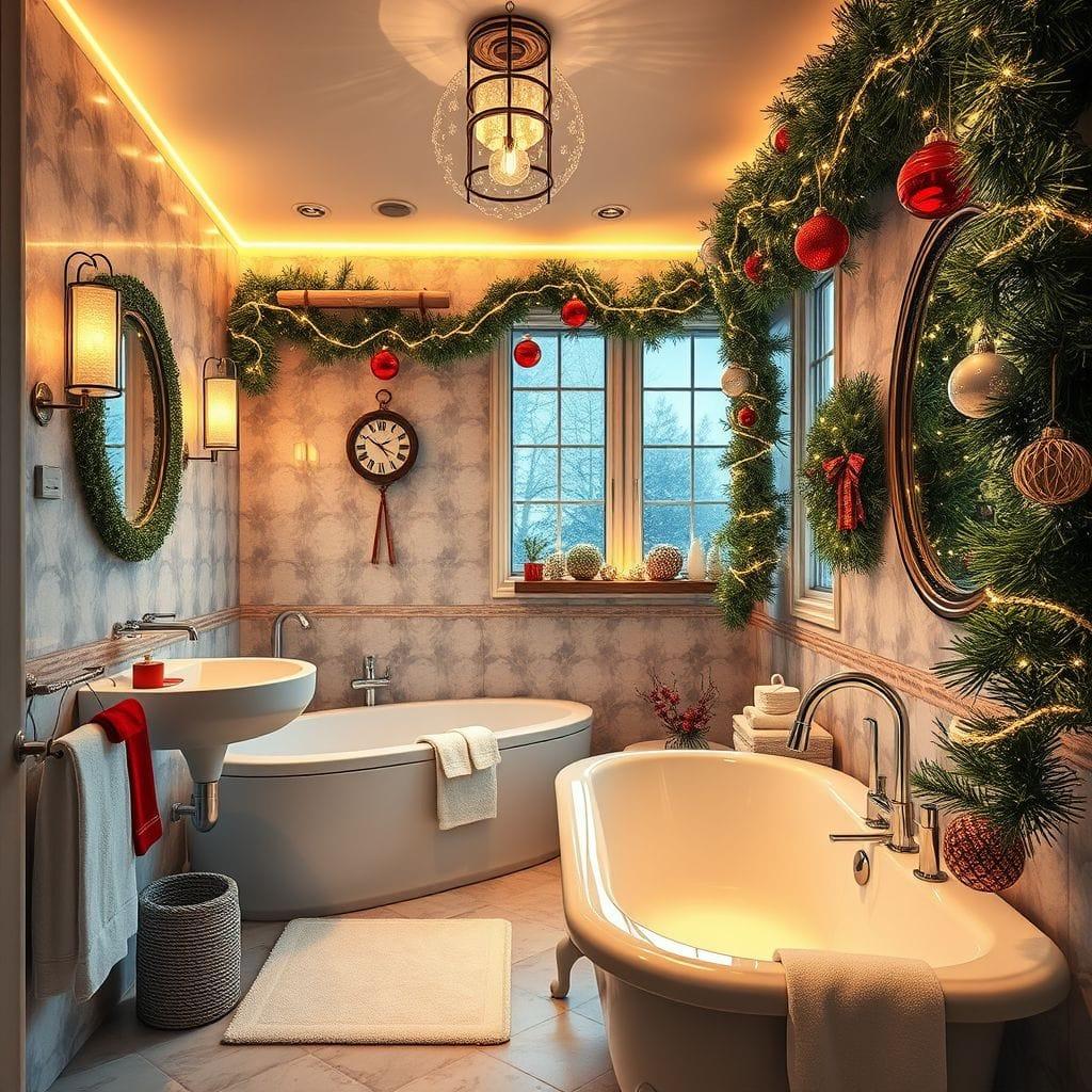 Christmas hotel bathroom - AI Generated