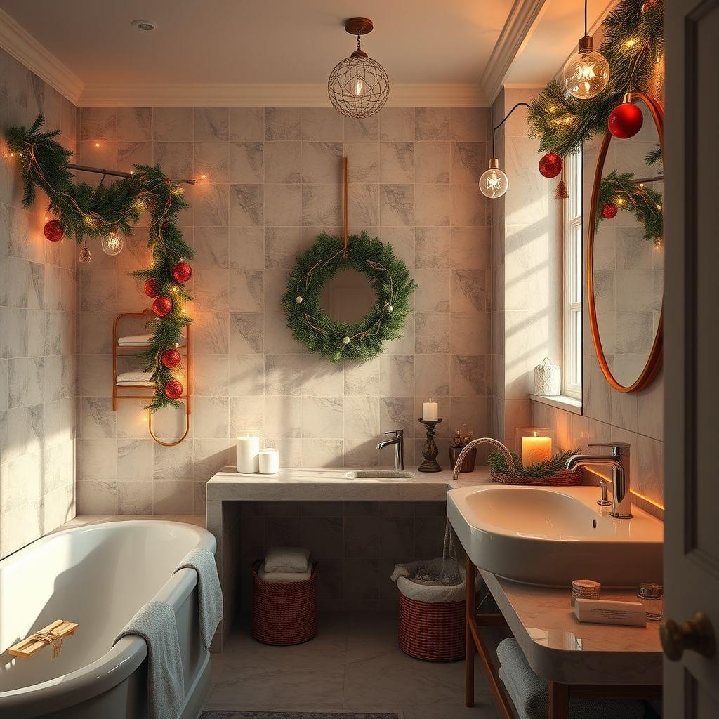 Christmas hotel bathroom - AI Generated
