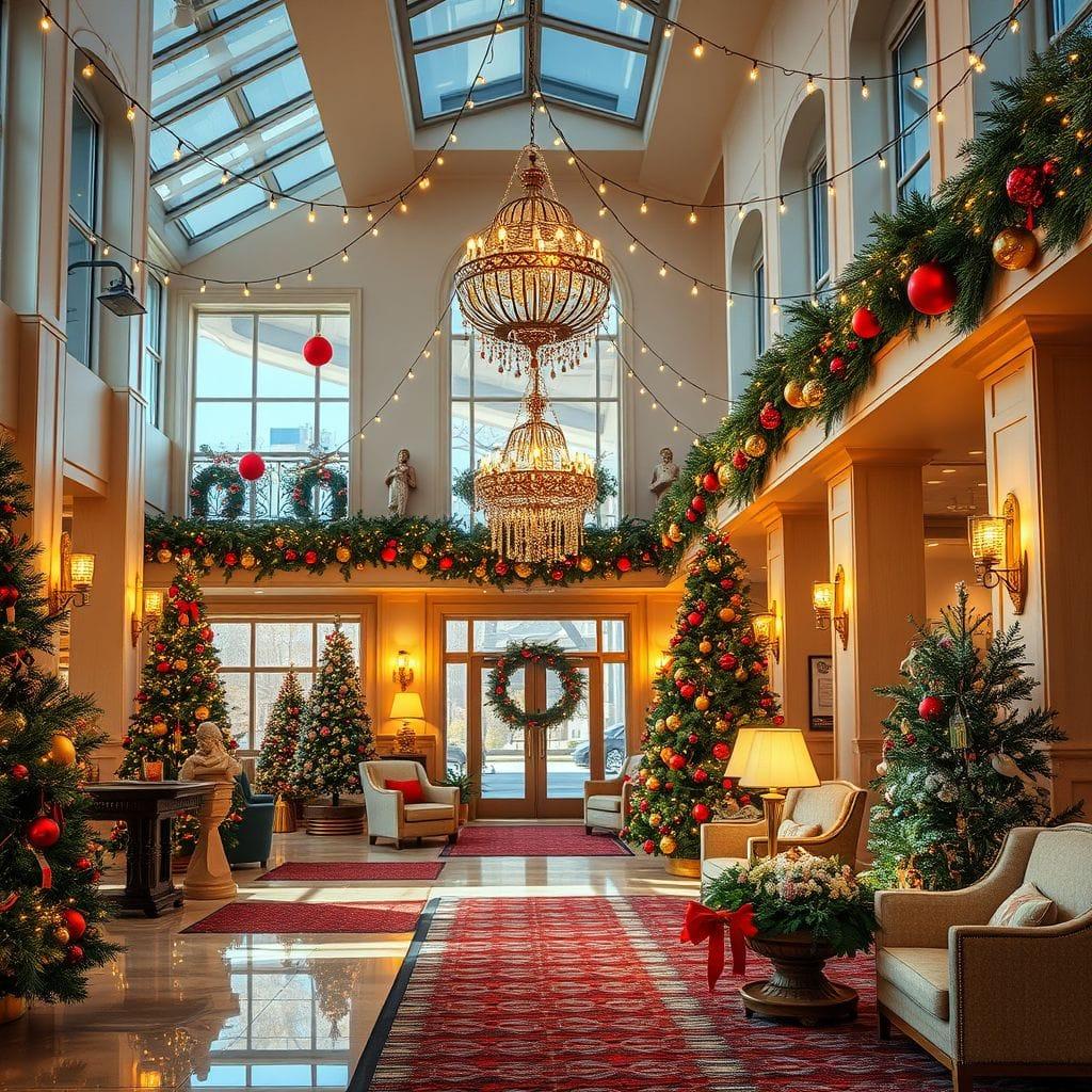 Christmas hotel lobby - AI Generated