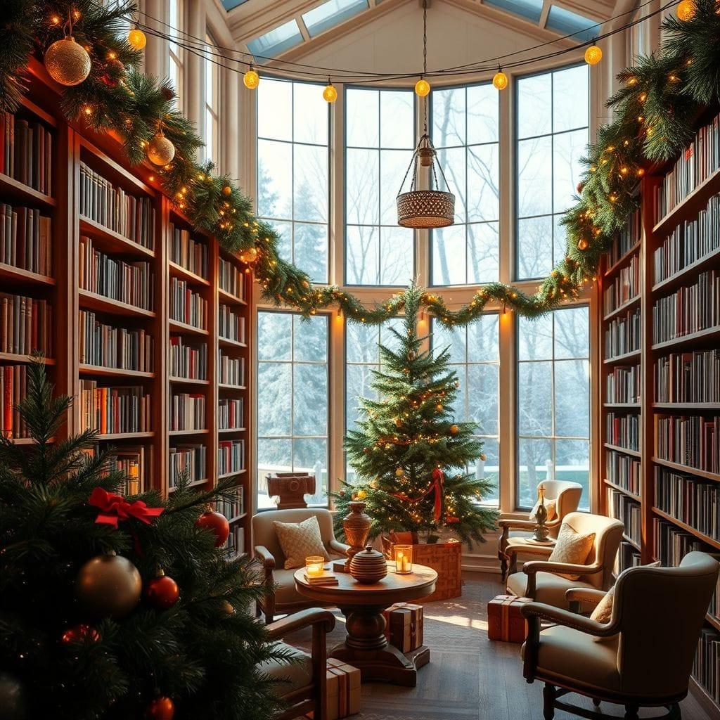 Christmas library - AI Generated