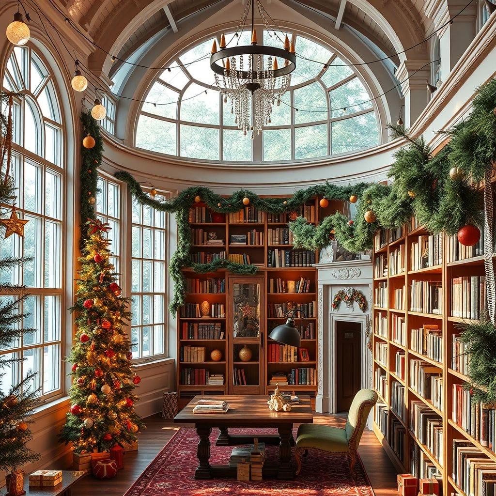 Christmas library - AI Generated