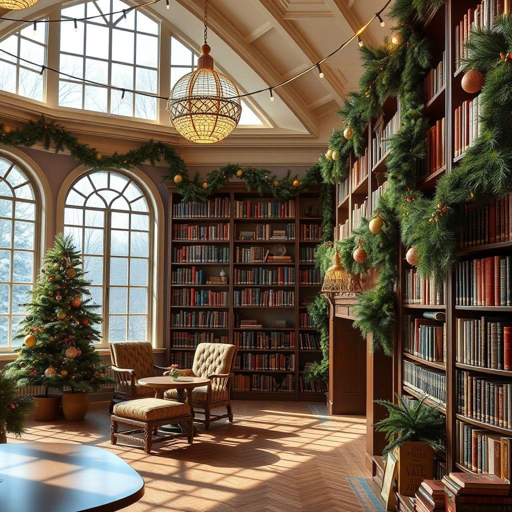 Christmas library - AI Generated