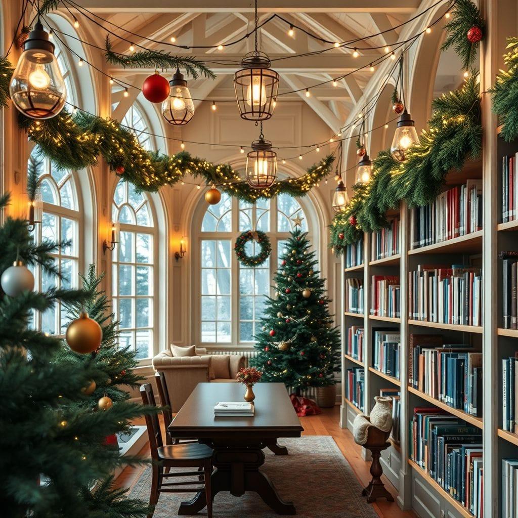 Christmas library - AI Generated