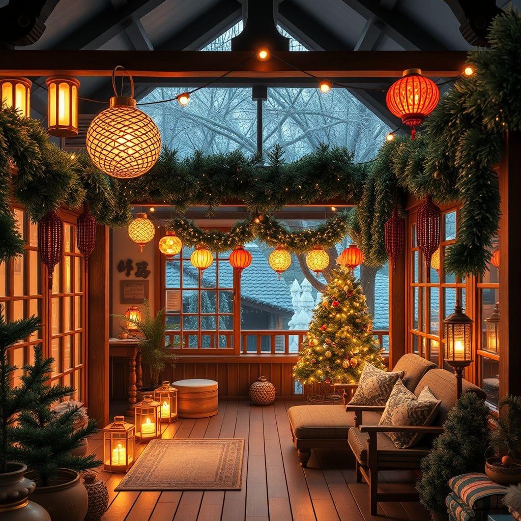 Christmas onsen - AI Generated