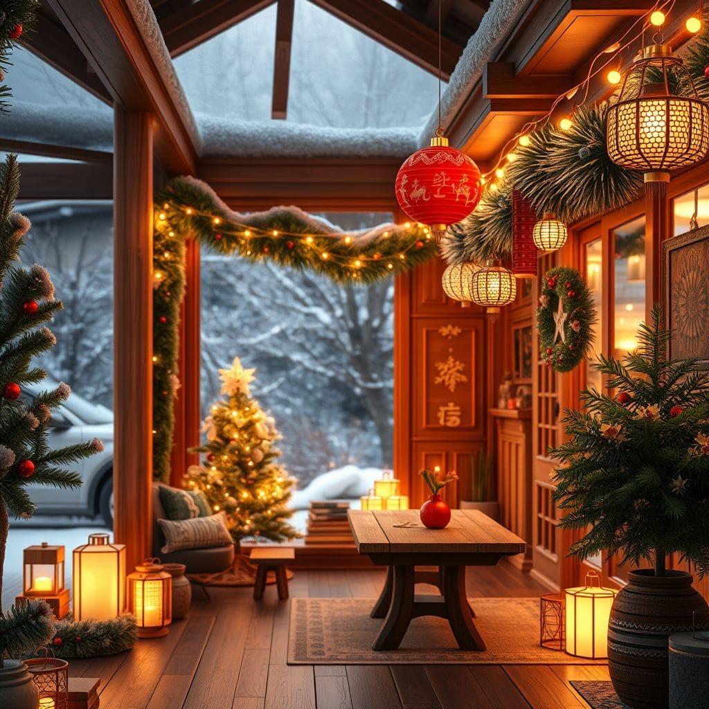 Christmas onsen - AI Generated