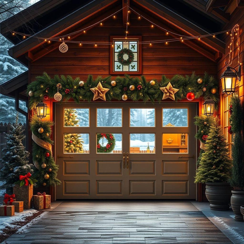 Christmas outdoor garage - AI Generated