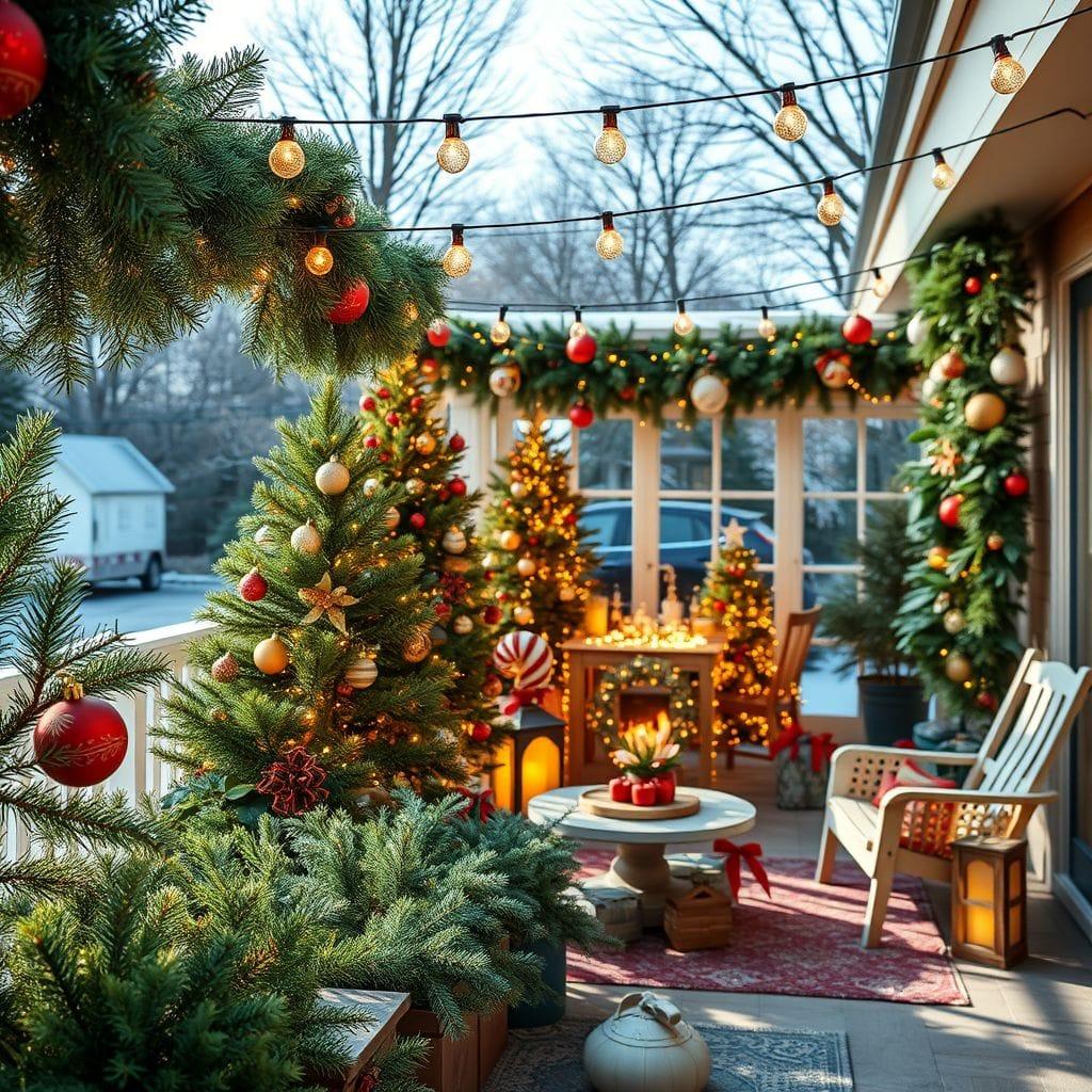 Christmas outdoor garden - AI Generated
