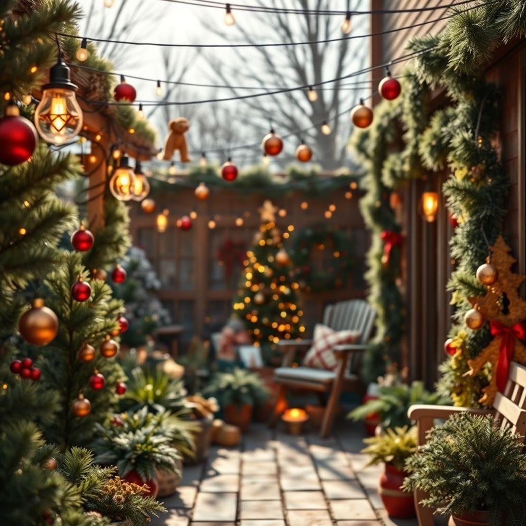 Christmas outdoor garden - AI Generated