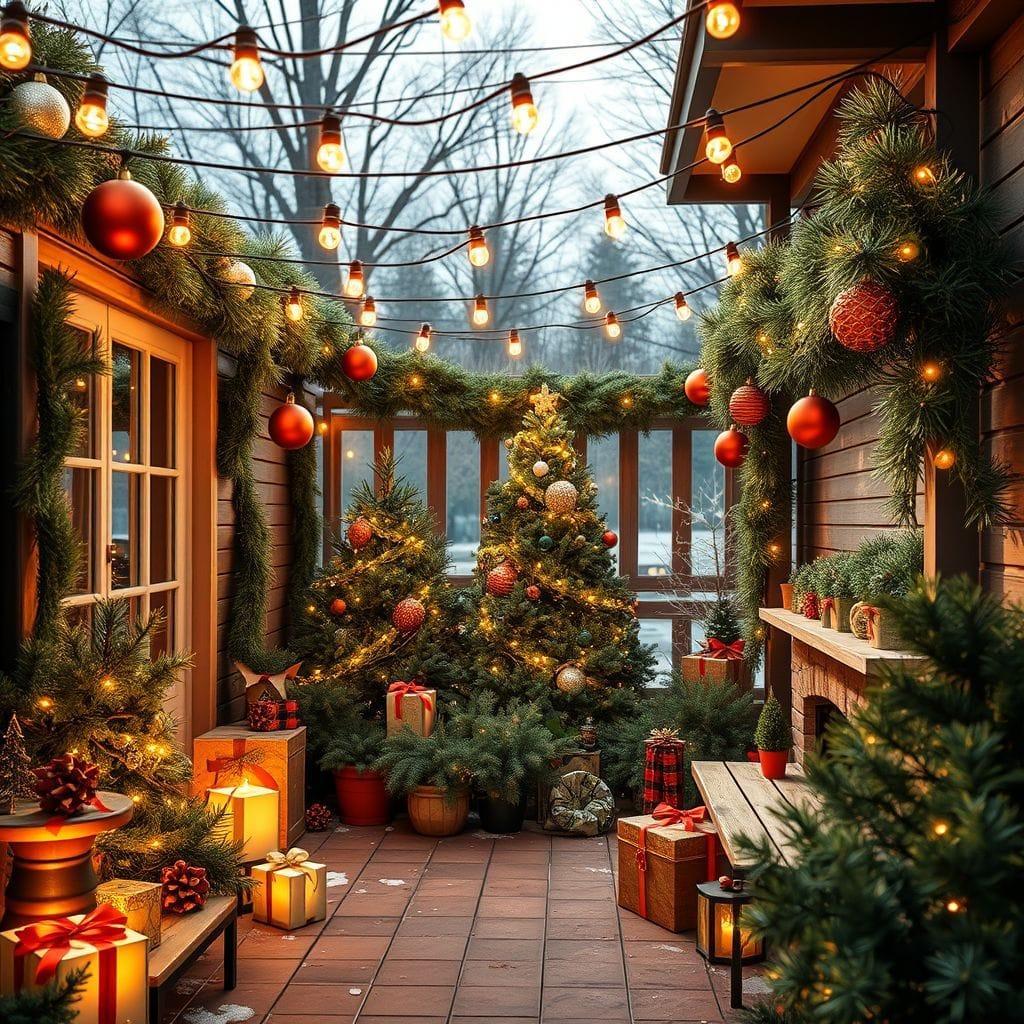 Christmas outdoor garden - AI Generated