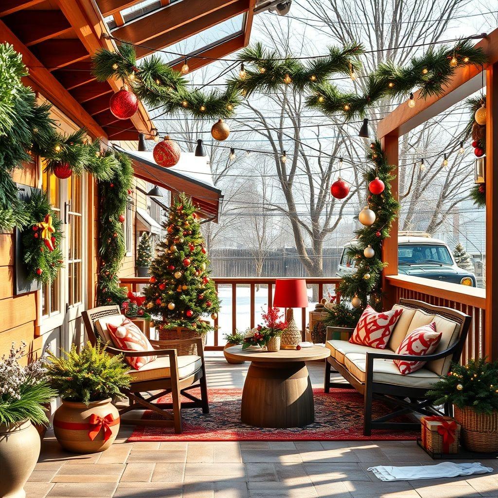 Christmas outdoor patio - AI Generated