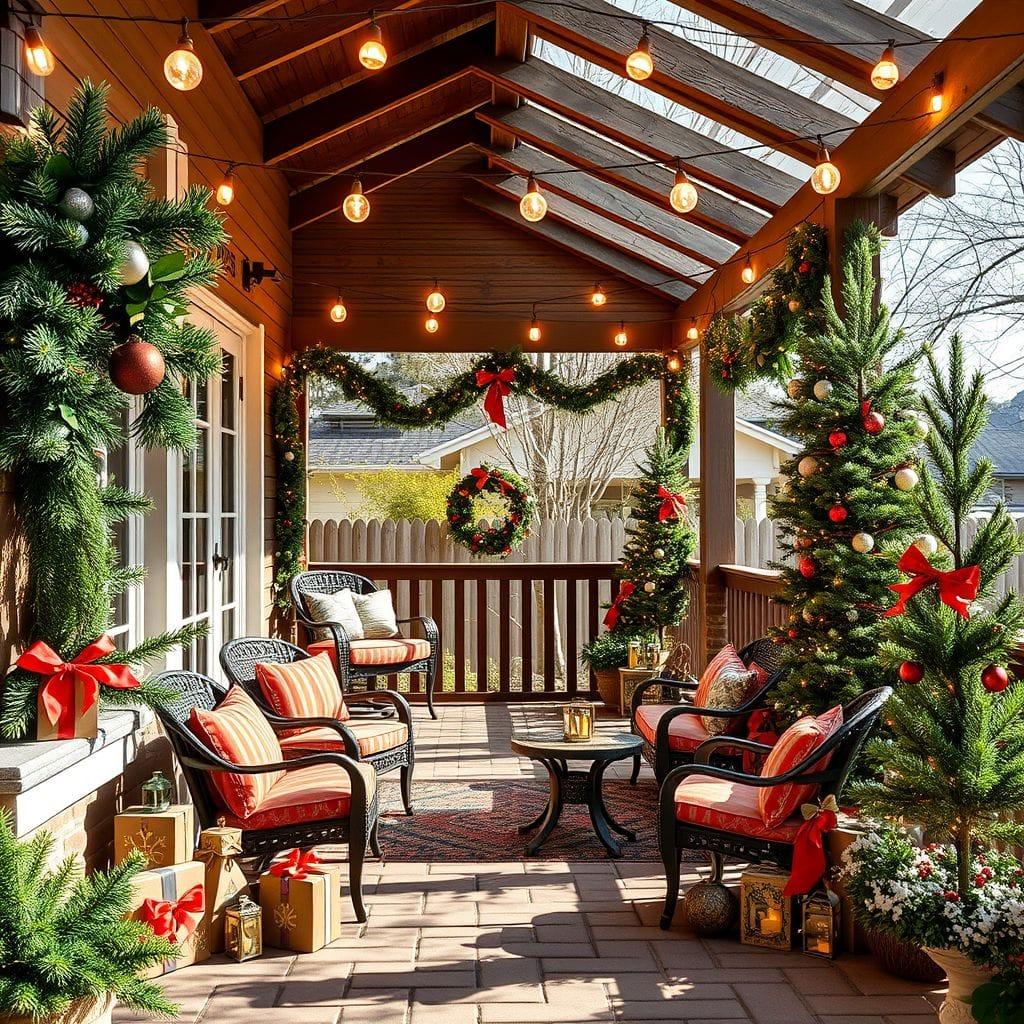 Christmas outdoor patio - AI Generated