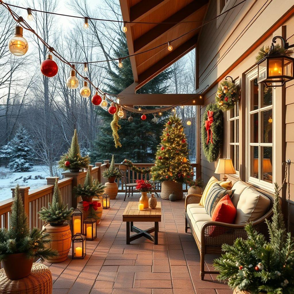 Christmas outdoor patio - AI Generated