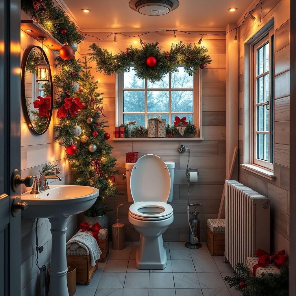 Christmas toilet - AI Generated
