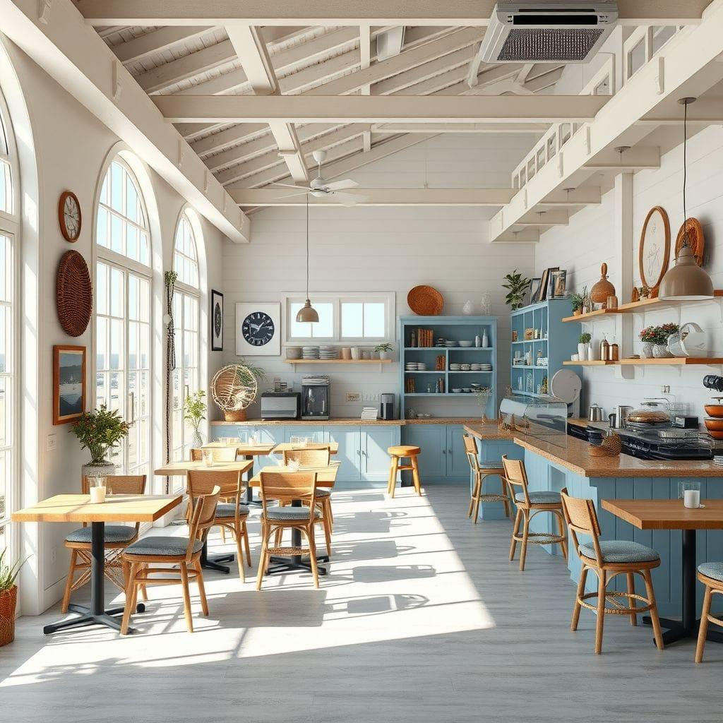 Coastal coffee shop - AI Generated