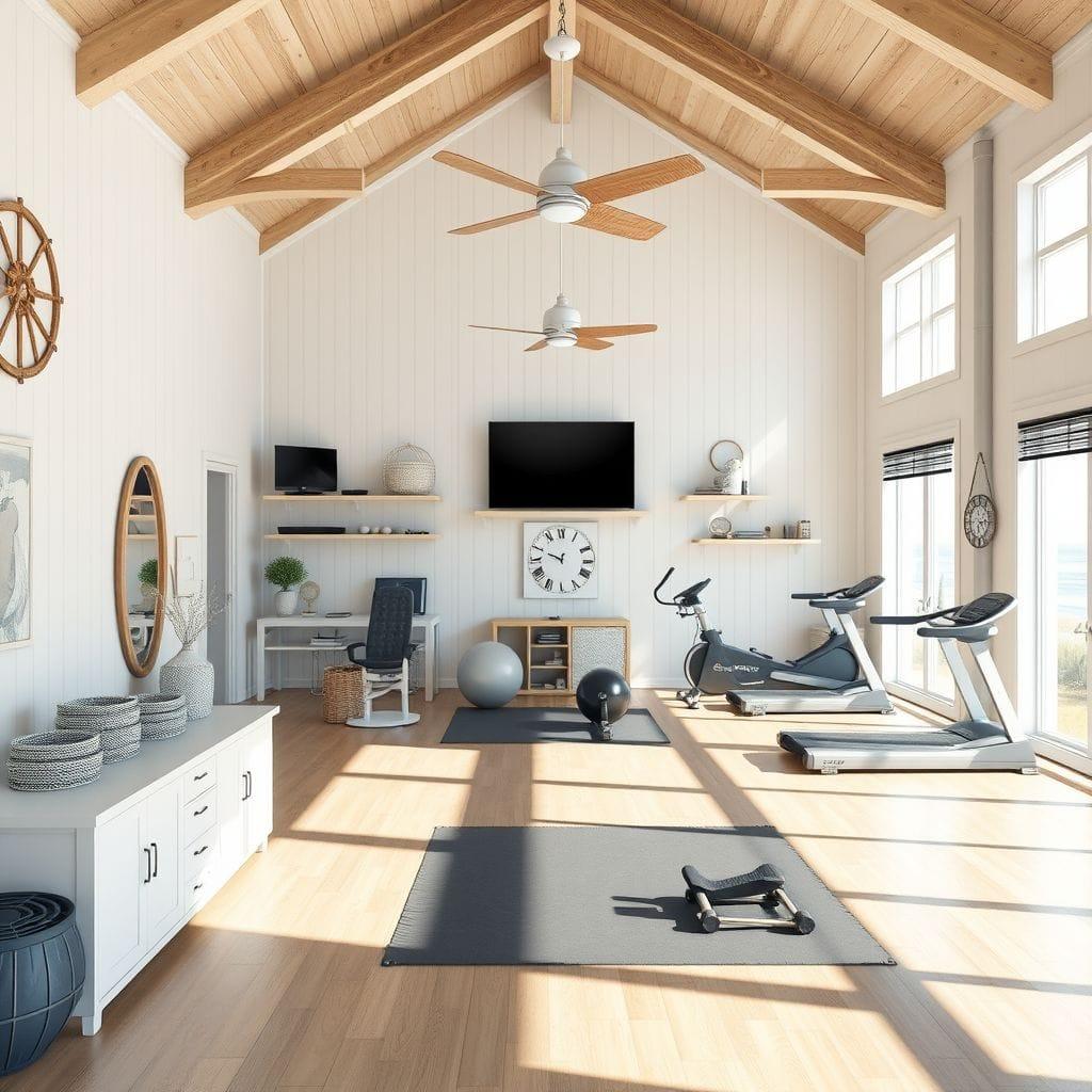 Coastal home gym - AI Generated