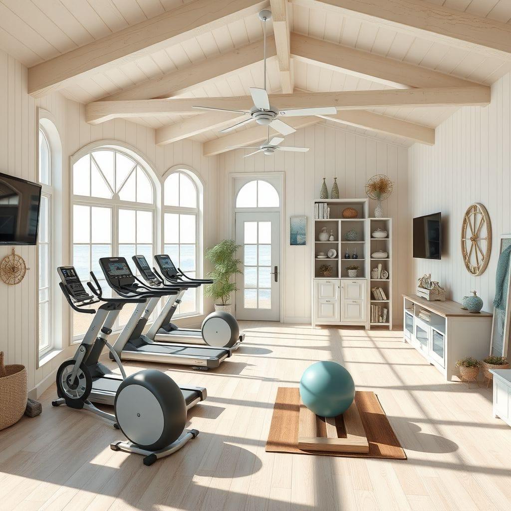 Coastal home gym - AI Generated