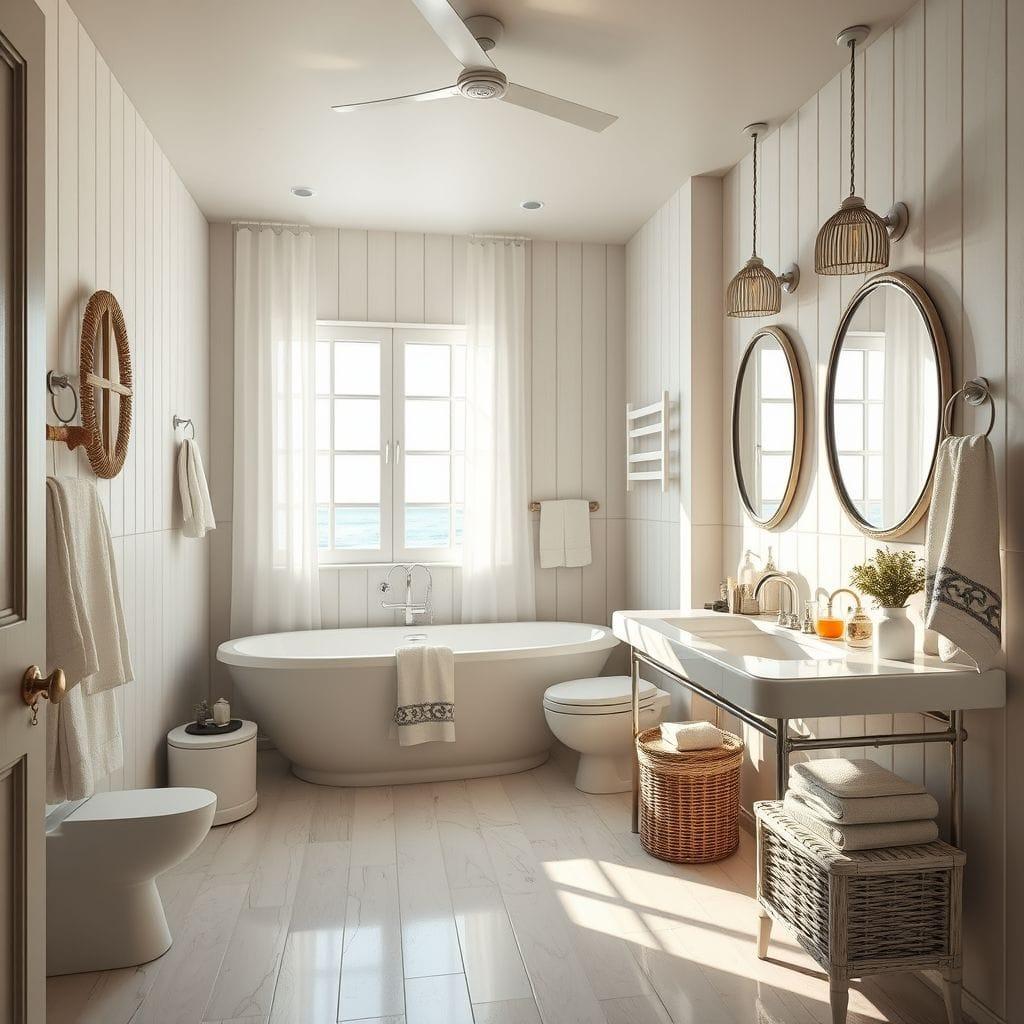 Coastal hotel bathroom - AI Generated