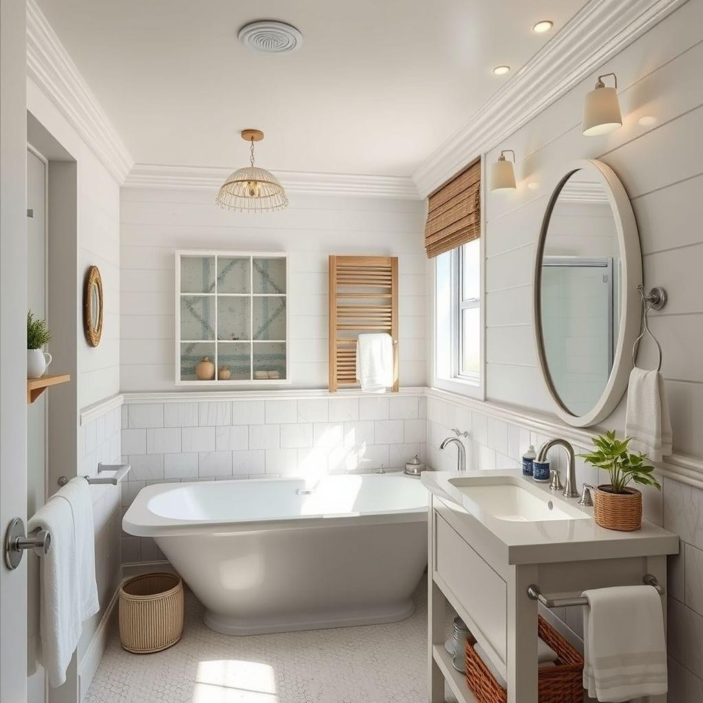 Coastal hotel bathroom - AI Generated