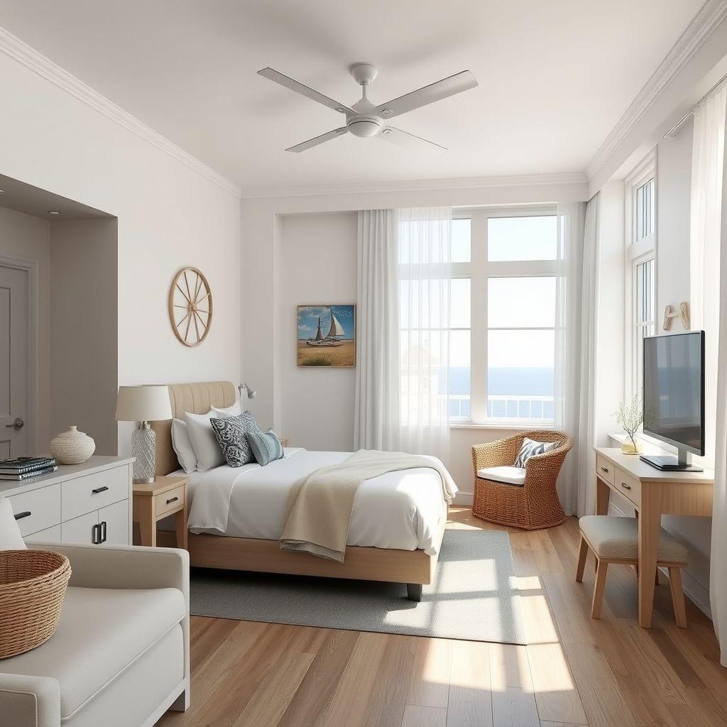 Coastal hotel room - AI Generated
