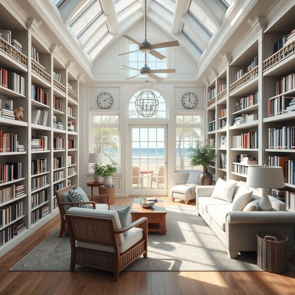 Coastal library - AI Generated