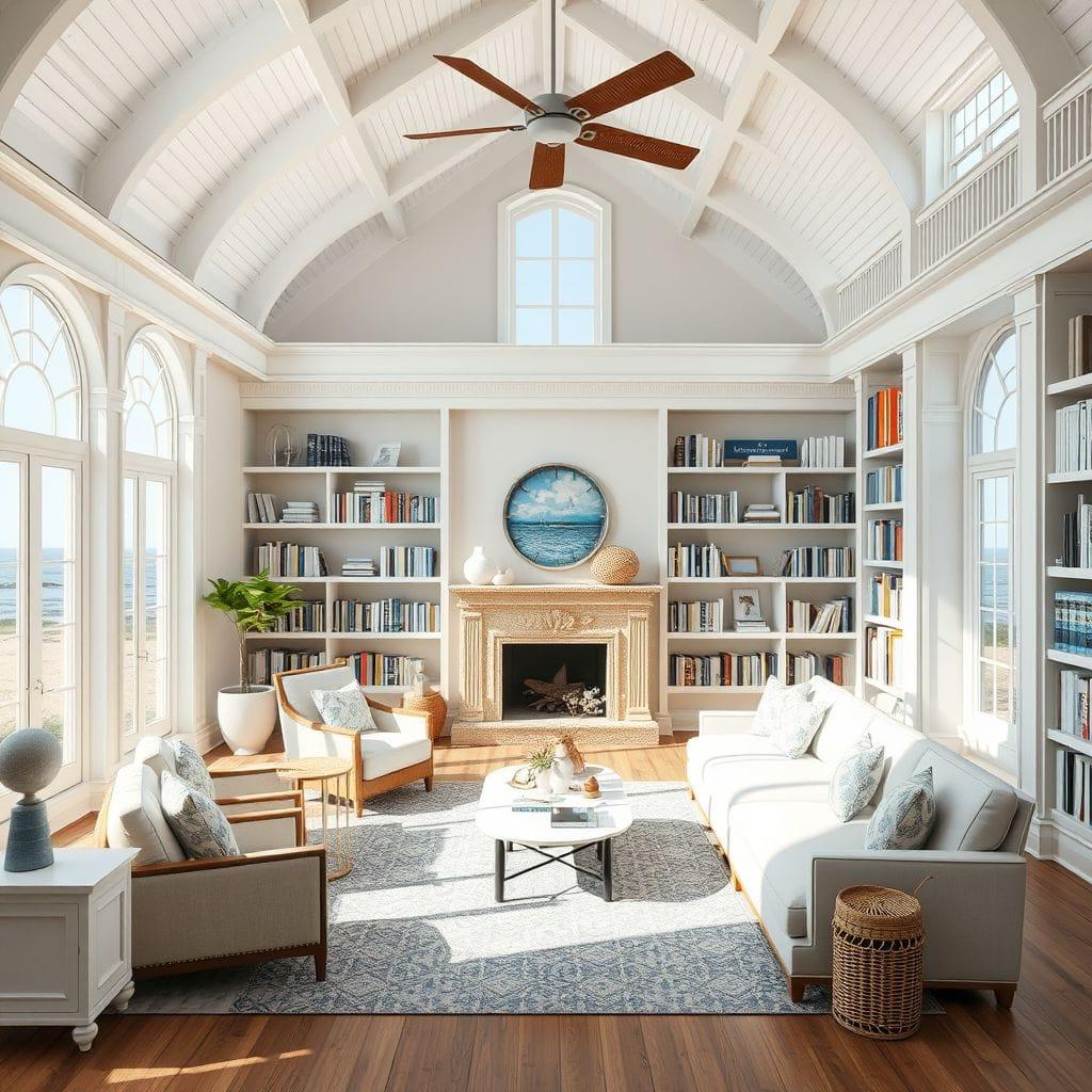 Coastal library - AI Generated