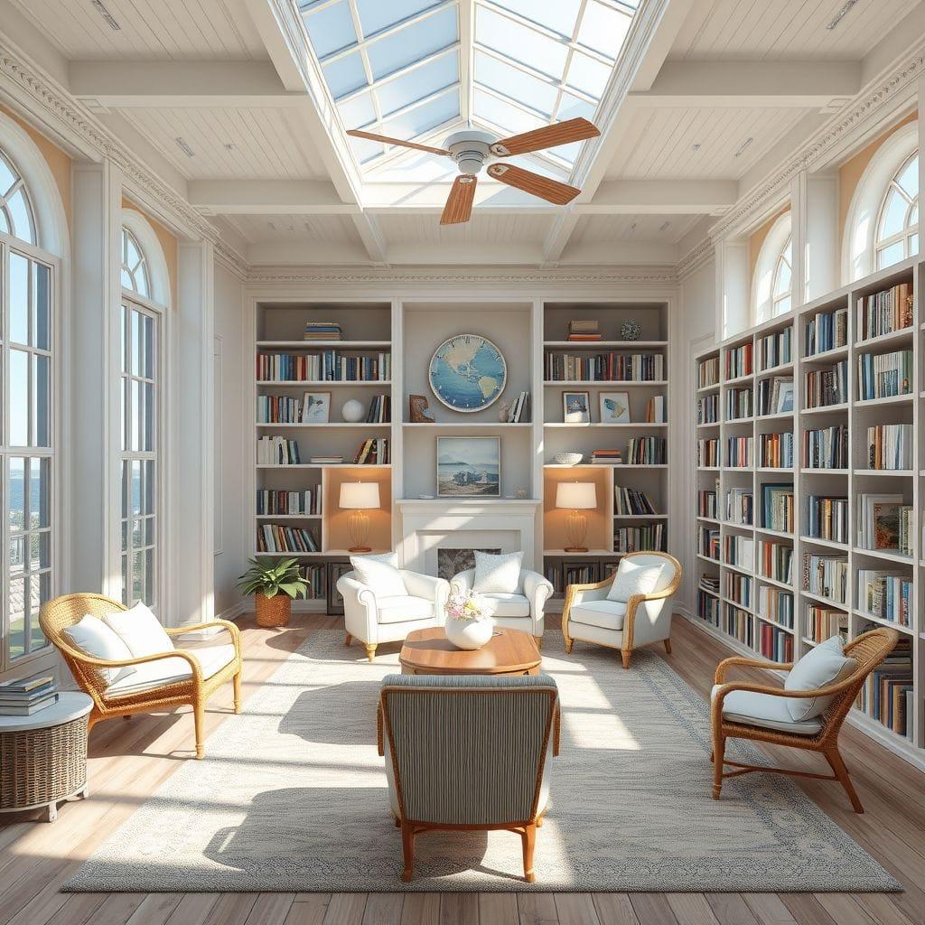 Coastal library - AI Generated