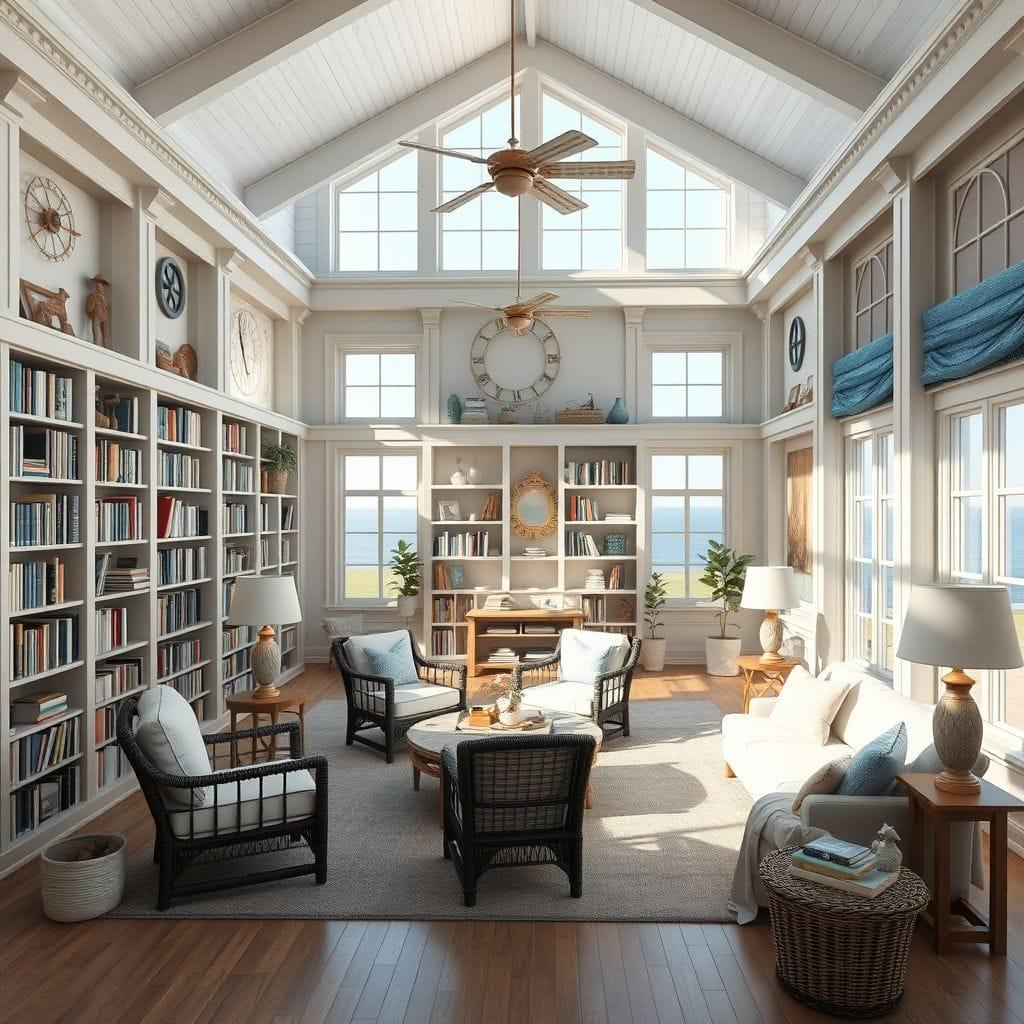 Coastal library - AI Generated