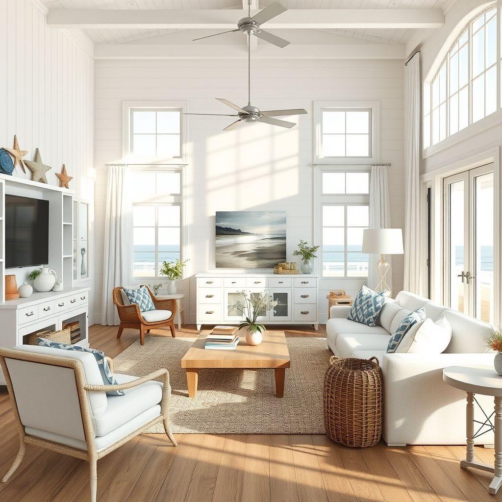 Coastal living room - AI Generated