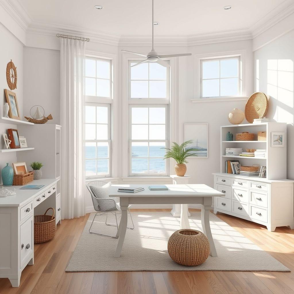 Coastal study room - AI Generated