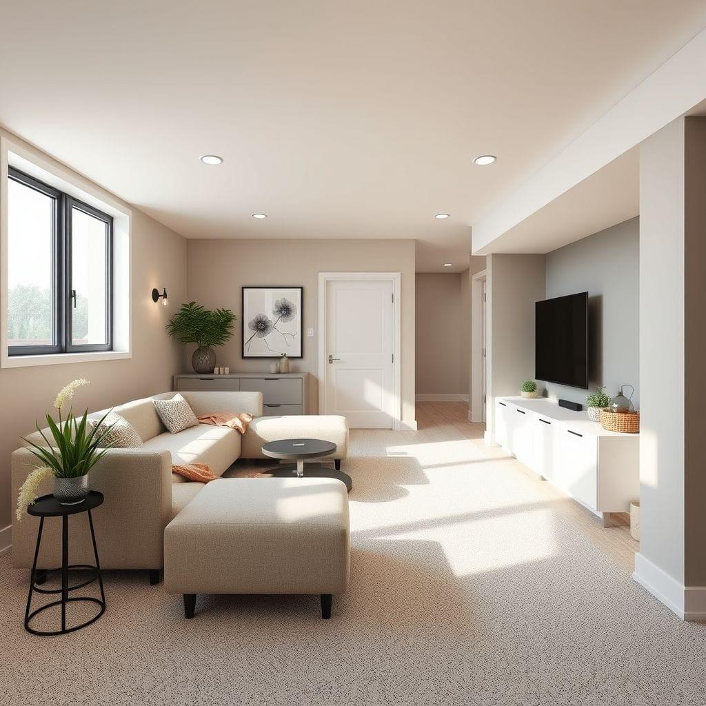 Contemporary basement - AI Generated