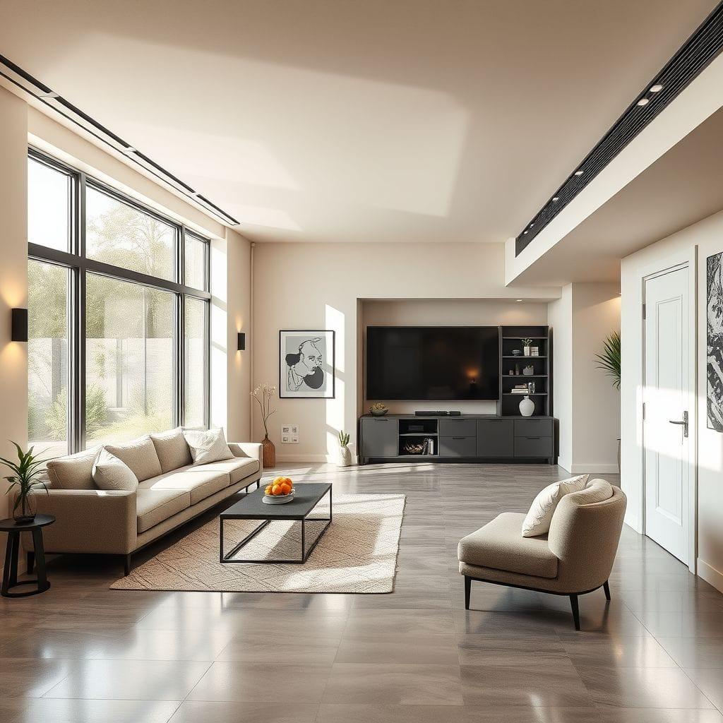 Contemporary basement - AI Generated