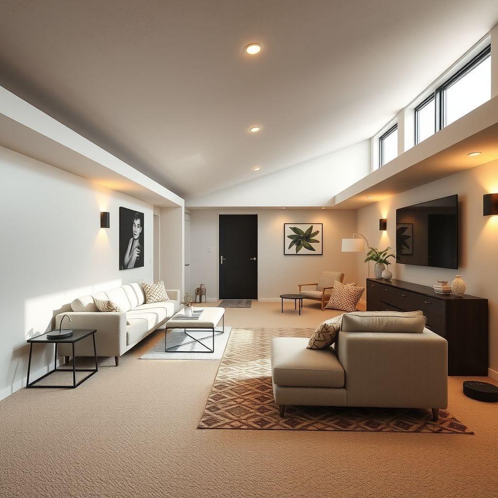 Contemporary basement - AI Generated