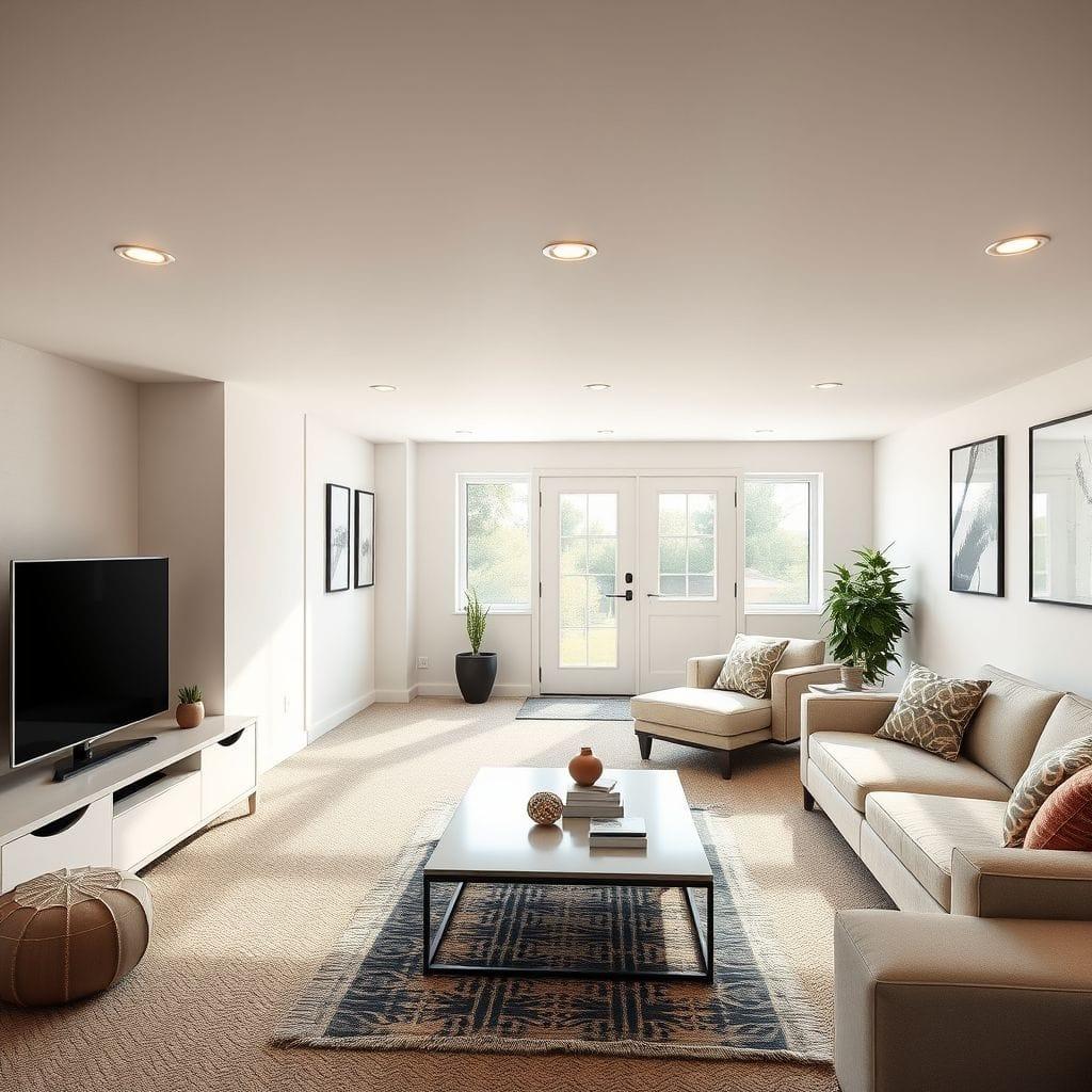 Contemporary basement - AI Generated