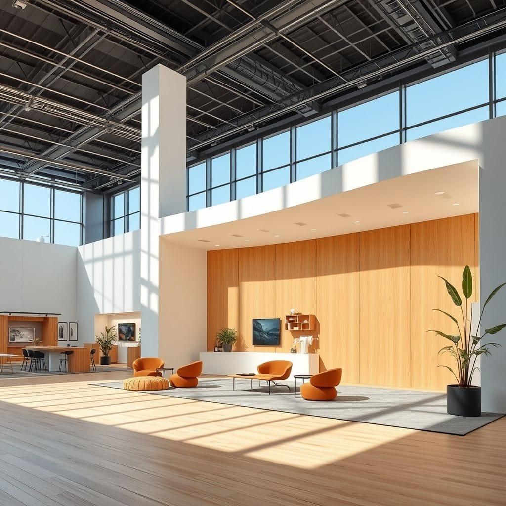 Contemporary exhibition space - AI Generated