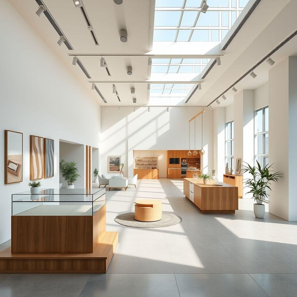 Contemporary exhibition space - AI Generated