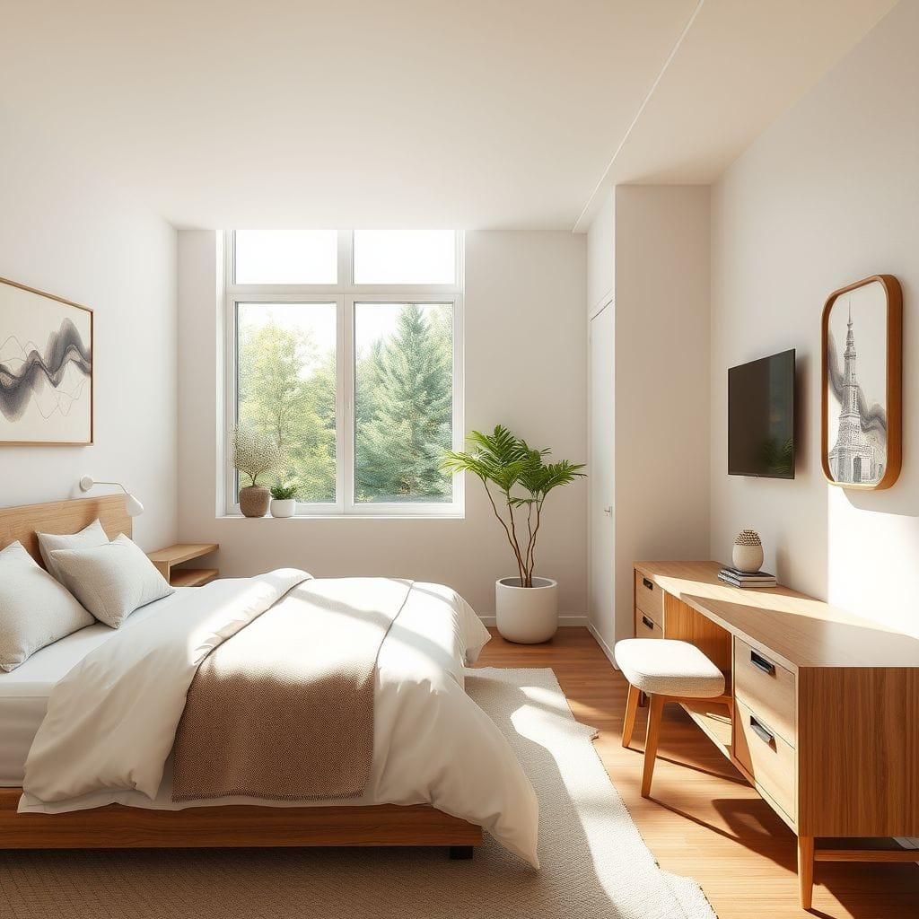 Contemporary guest room - AI Generated