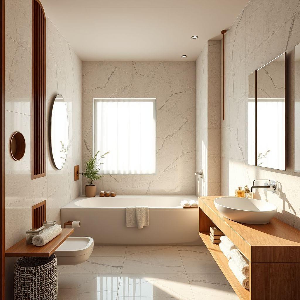 Contemporary hotel bathroom - AI Generated