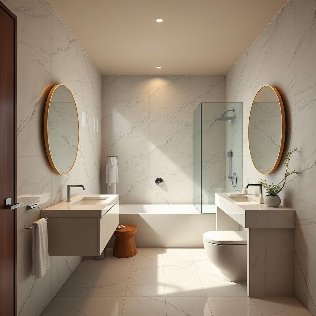 Contemporary hotel bathroom - AI Generated