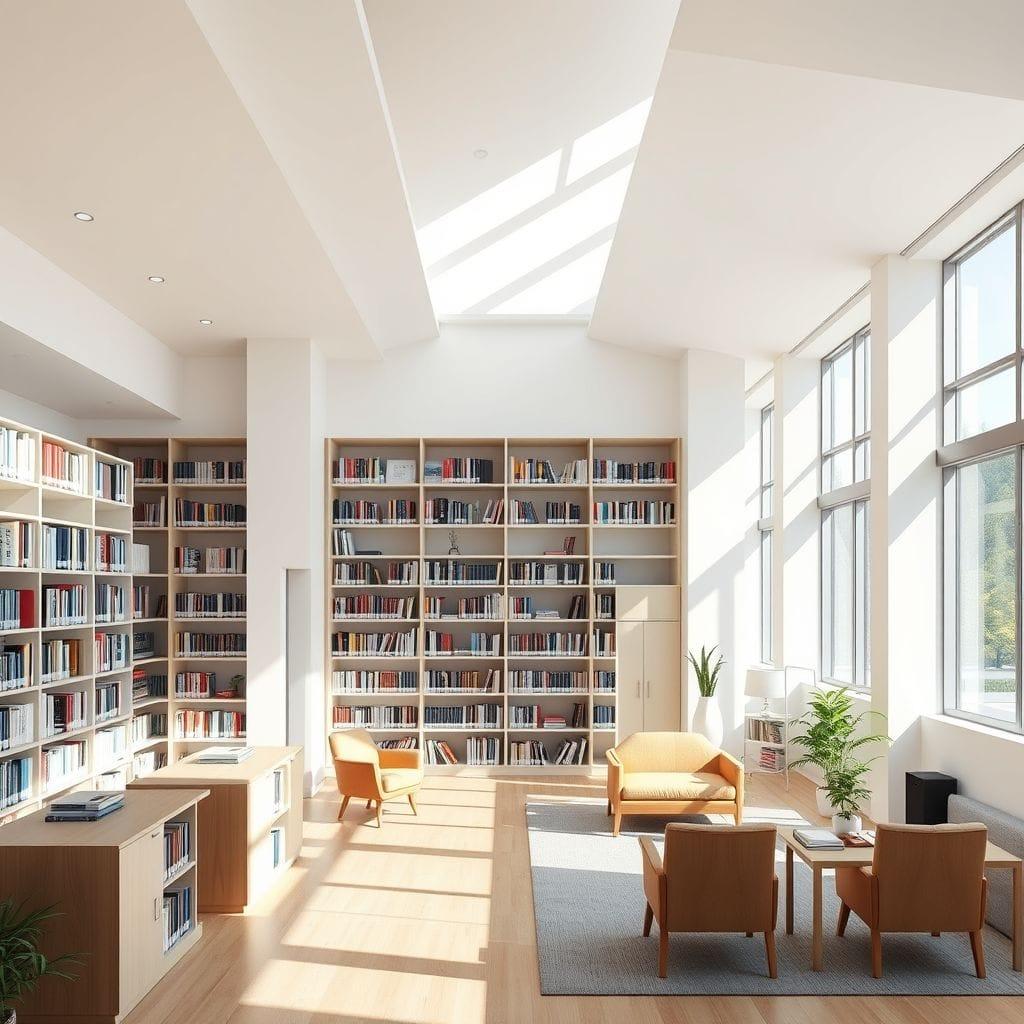 Contemporary library - AI Generated